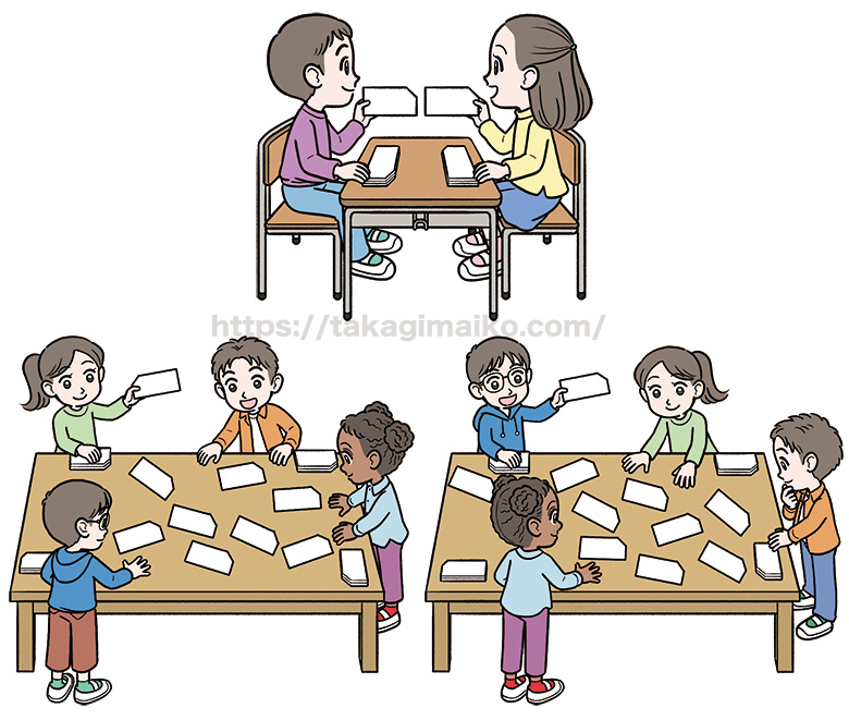 令和6年度版 小学校算数教科書「たのしい算数」（大日本図書株式会社）の小学生のイラスト。本文イラストのカットなど。