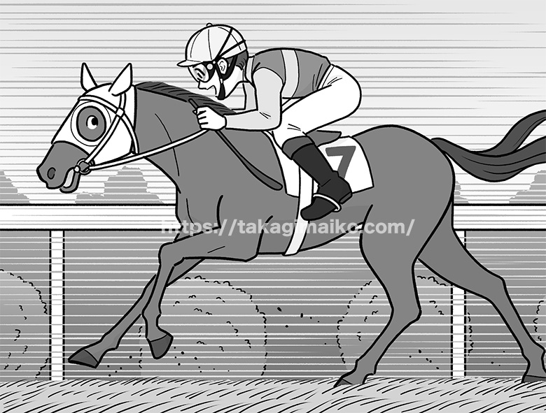 騎手と競馬のイラスト