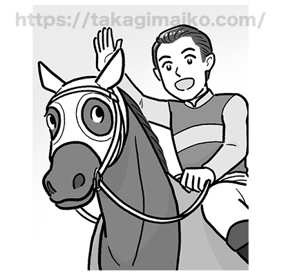競馬と騎手のイラスト